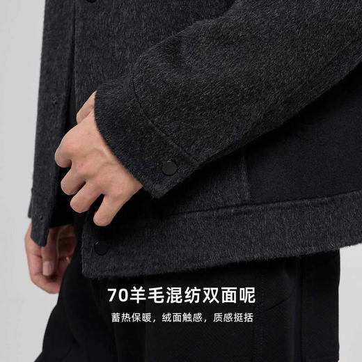 墨麦客男装假两件拼接毛呢外套男2025冬季新款双面呢大衣男81488. 商品图3