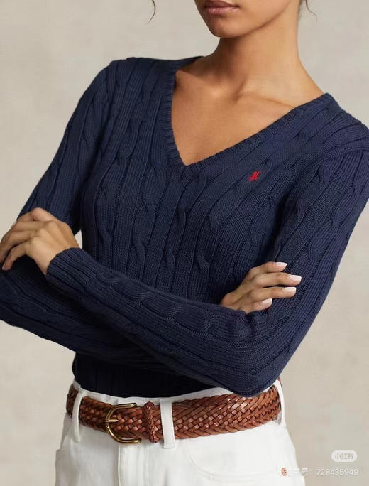 🔻拉夫女士V领针织衫毛衣 商品图3