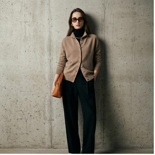 PALUOPO/PL半高领女开衫ET2F8322R//约重290g帕罗 商品图2