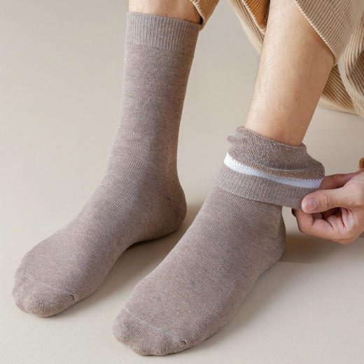 【清仓】日式无印男士加绒长筒袜良品棉质保暖秋冬男长袜高筒加厚 商品图2