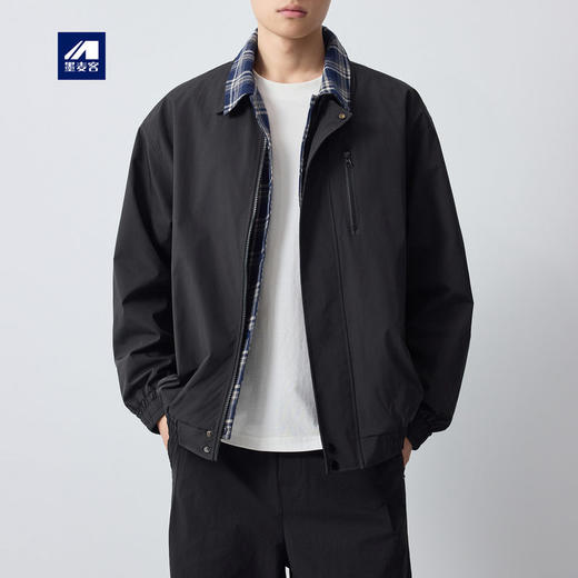 墨麦客男装美式休闲双层领男士夹克2026春新款假两件外套男81589. 商品图0