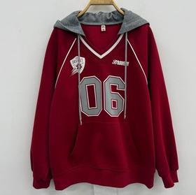 NC连帽抽绳V领长袖卫衣50923（红）冬季154011610321