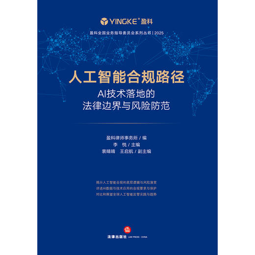 人工智能合规路径：AI技术落地的法律边界与风险防范   盈科律师事务所编 李悦主编 裴晴晴 王启航副主编 法律出版社  商品图1