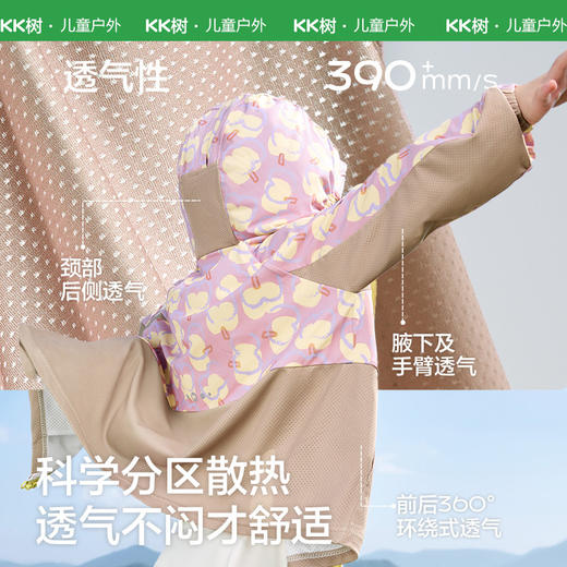 KK树宝宝防晒衣男童女孩儿童防晒服轻薄透气连帽外套户外防紫外线萌力涂鸦冰奶皮防晒衣 商品图3