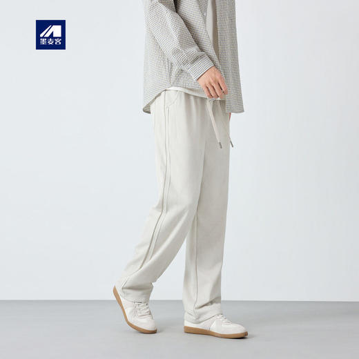 墨麦客男装高智通勤休闲裤男2026春季新款直筒宽松男士裤子91557. 商品图0