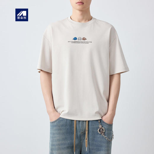 墨麦客男装城市运动趣味印花短袖t恤男夏款200g圆领男士T恤75222. 商品图0