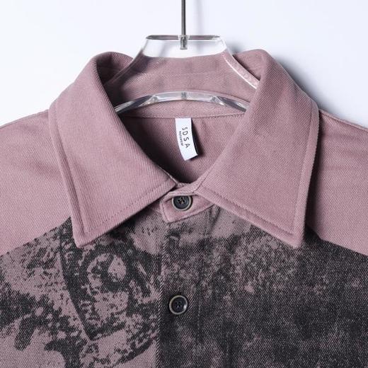 SDSA男装2026新款高贵轻奢设计师百搭撞色印花长袖衬衫百搭宽松 商品图1