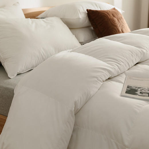 日式无印羽绒被良品80白鸭绒被芯纯色白色羽绒被被子高端羽绒被 商品图1