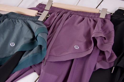 F030671高腰收腹提臀瑜伽裤女外穿跑显瘦运动紧身裤健身假两件长裤 商品图5