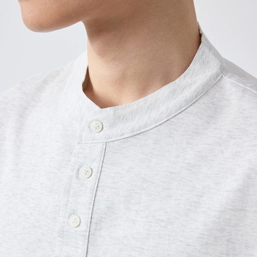 墨麦客男装高智通勤亨利领t恤男2026春季新款简约男士短袖75225. 商品图3