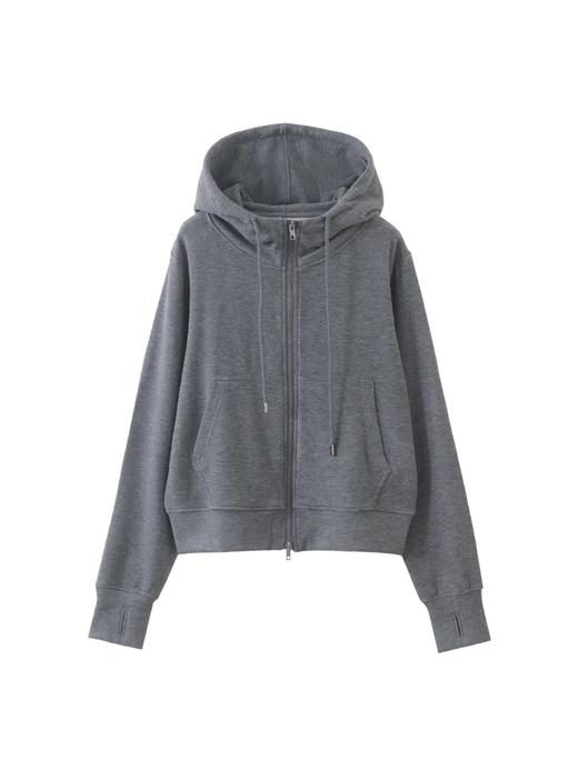 F030608春季新品蚕丝羊绒空气层休闲百搭连帽外套 商品图3