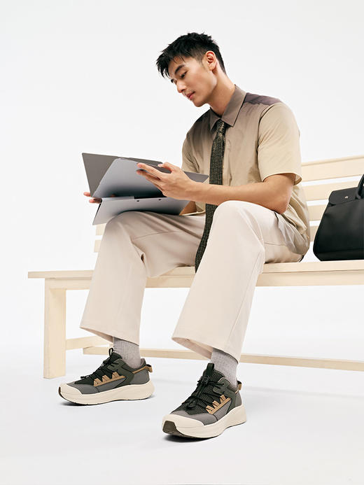 Pansy盼喜宽胖脚男透气网面运动休闲鞋厚底鞋2026年春夏新款 HDN1148 商品图0