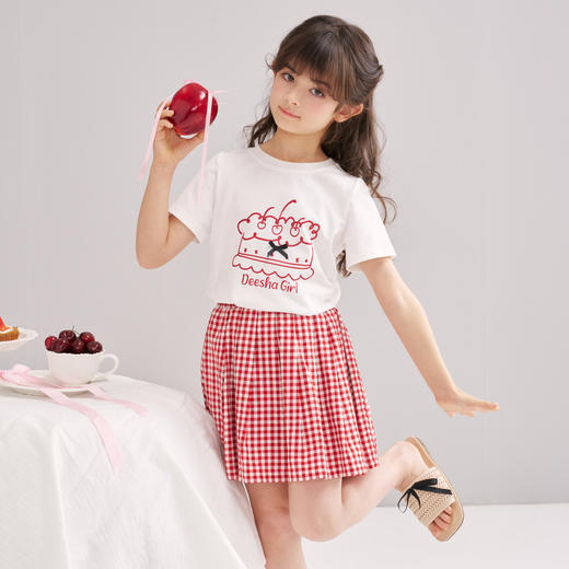 笛莎/Deesha 【松饼熊】2026年夏季新款女童索罗那原纱防晒凉感快干短袖T恤 商品图3