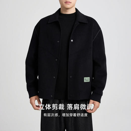 墨麦客男装绵羊毛混纺双面呢外套男2025冬新款男士毛呢夹克81483. 商品图1