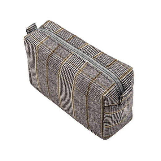 日式无印法兰绒化妆包良品收纳包格子便携收纳包格纹收纳布包 商品图4