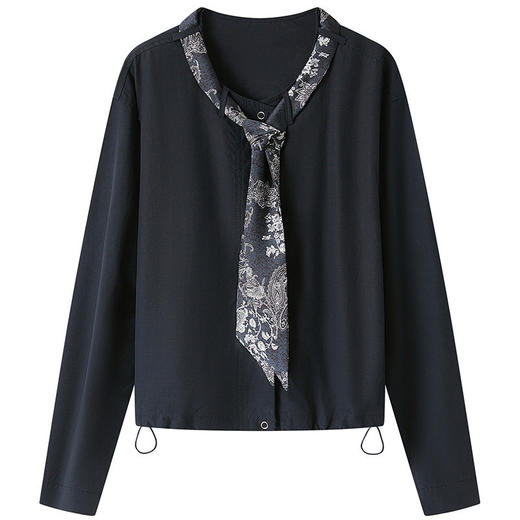 带丝巾白衬衫女长袖2026春装新款设计感小众上衣女式宽松纯棉衬衣   MJ-512015 商品图4