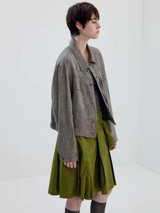 Simple Project/Y2609/千鸟格亚麻type2短夹克 商品图2