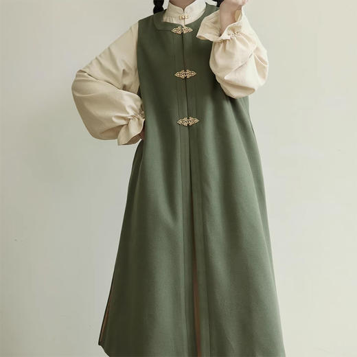 裁缝学苑AH128立领连衣裙纸样毛呢比甲套装女装汉服套装样板 商品图4