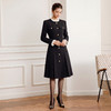 IWY/小香风黑色连衣裙女春季款千金风收腰工装裙小个子法式长裙WQ111 商品缩略图3