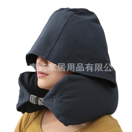 无印U型枕良品帽子U型枕全棉护颈枕颈椎枕午休连帽枕头旅行飞机枕 商品图4