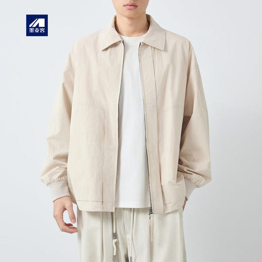 墨麦客男装高智通勤翻领夹克男2026春季新款肌理感男士外套81603. 商品图0