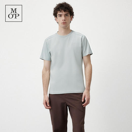 Marc O'Polo/MOP夏季新款休闲吸湿速干压胶冲孔透气舒适短袖T恤男 商品图0