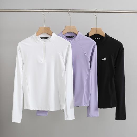 点此购买 凯乐石春秋季女士半拉链轻量透气户外运动登山徒步长袖打底衫 qk 341413 商品图0