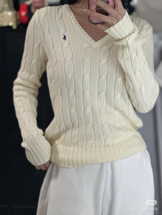 🔻拉夫女士V领针织衫毛衣 商品图9