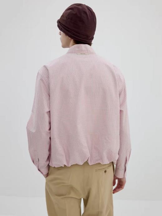 Simple Project/Y2634/气球版型半开襟小翼领格纹衬衫 商品图0