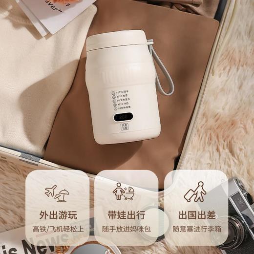 便携式烧水杯45℃暖奶器保温杯泡茶冲奶电炖杯旅行酒店电热杯 商品图3