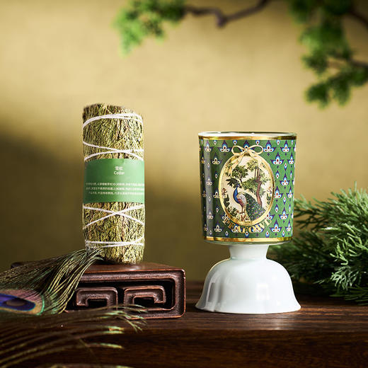 大英博物馆 东方梦境系列 孔雀蜡烛香氛草杖香薰礼盒 商品图3