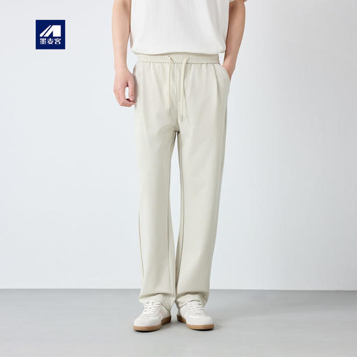 墨麦客男装高智通勤休闲裤男2026春季新款松紧腰抽绳裤子男91573. 商品图0