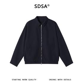 SDSA男装2026新款高贵轻奢极简风翻领拉链夹克弧形口袋设计休百搭