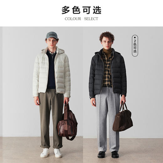 白鹅绒短款连帽羽绒服 商品图3