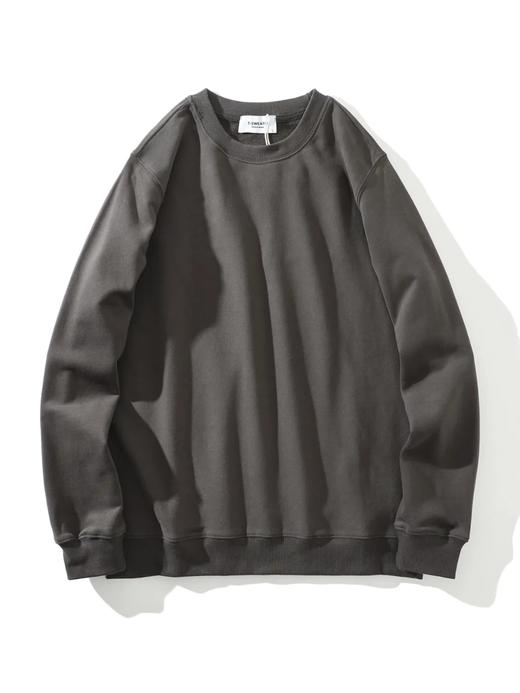 F030604抓绒保暖套头衫纯色阿美咔叽风休闲圆领长袖卫衣 商品图10