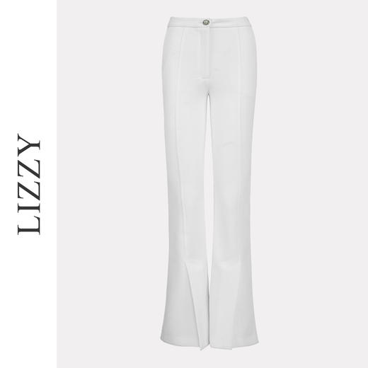 LIZZY 时尚简约百搭高腰弹力开叉显腿长喇叭裤7220 商品图4