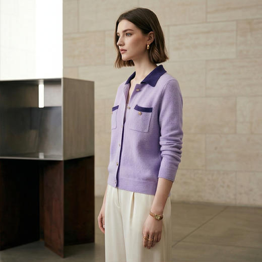 PALUOPO/PL翻领女开衫ET23862R/约重275g帕罗 商品图10