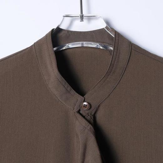 SDSA男装2026新款高贵轻奢设计师纯色立领长袖衬衫百搭复古衬衣 商品图1