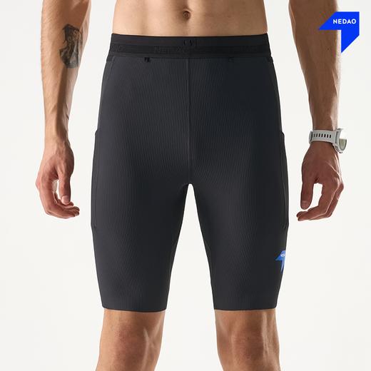 26新品内道汗隐痕越野五分收纳紧身短裤男款跑步运动压缩条纹裤 商品图2