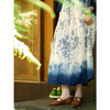 艺术家联名款 牧衣游原创吊蓝染手绘印花连衣裙纯棉禅意古朴 欣化 商品缩略图1