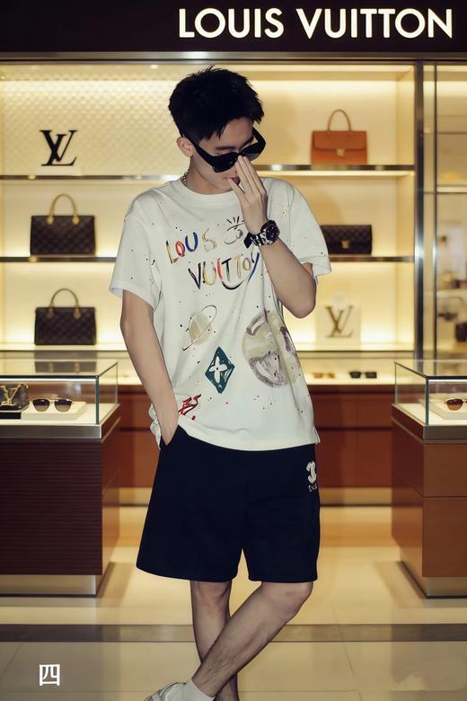 F030615新款宇宙涂鸦油漆泼墨印花短袖圆领T恤 商品图7