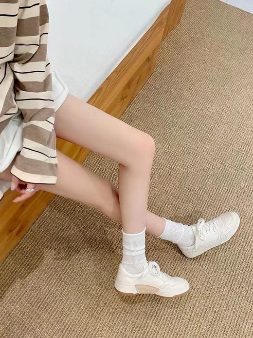 F0306133水洗头层牛皮系带百搭松弛感隐形增高板鞋复古腔调耐磨防滑厚底小白鞋 商品图9