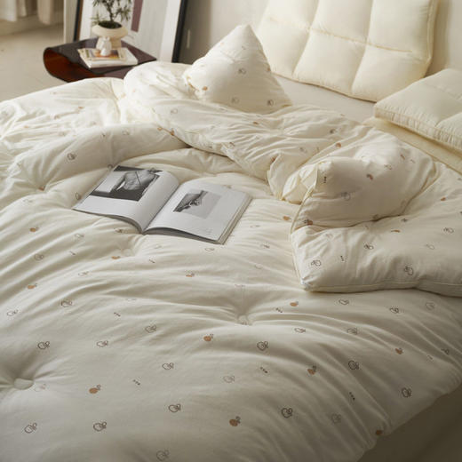 日式无印大豆纤维被良品印花提花大豆a类冬被芯被子加厚春秋柔软 商品图2