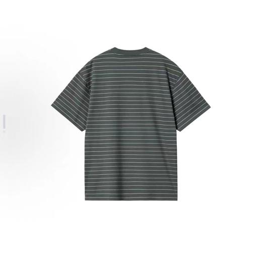 F0306129字母印花条纹杨幂同款条纹元素舒适通勤风百搭耐看男女同款圆领短袖 商品图8