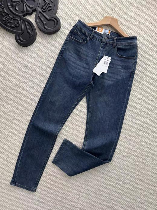 F030686休闲弹力耐磨中高腰修身直筒牛仔长裤 商品图4