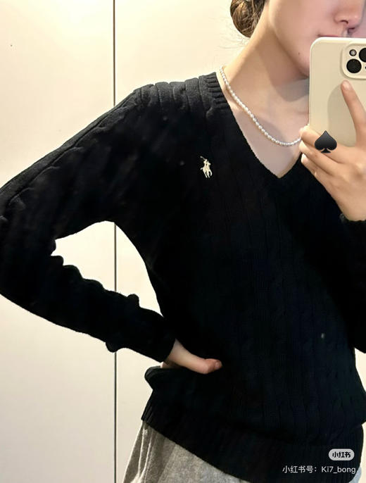 🔻拉夫女士V领针织衫毛衣 商品图5