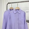 F0306102早春新款天丝亚麻香芋烟熏紫色长袖衬衫 商品缩略图2