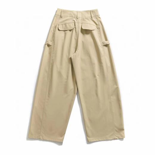 F030678松弛感高腰立体剪裁垂坠感藏肉显瘦工装阔腿裤 商品图2