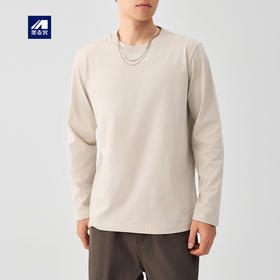 墨麦客男装230g精梳棉长袖t恤男2026春新款纯色男士打底衫75147.