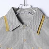 SDSA男装2026新款高贵轻奢日系条纹衬衫字母刺绣撞色领设计百搭 商品缩略图1